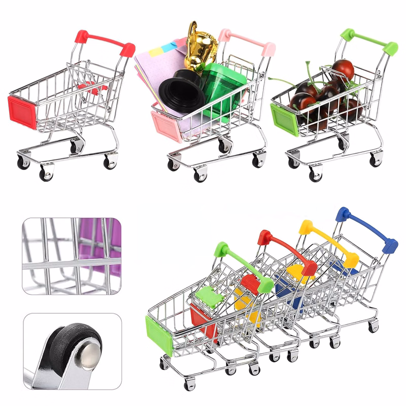 Mini Shopping Cart Storage Desk Ornament