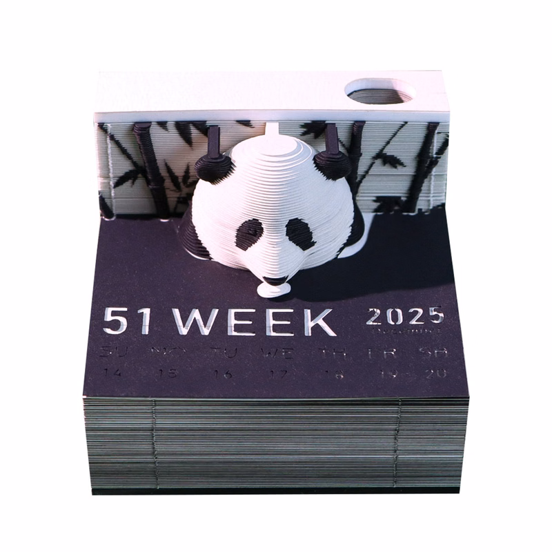3D panda Desk Weekly Calendar