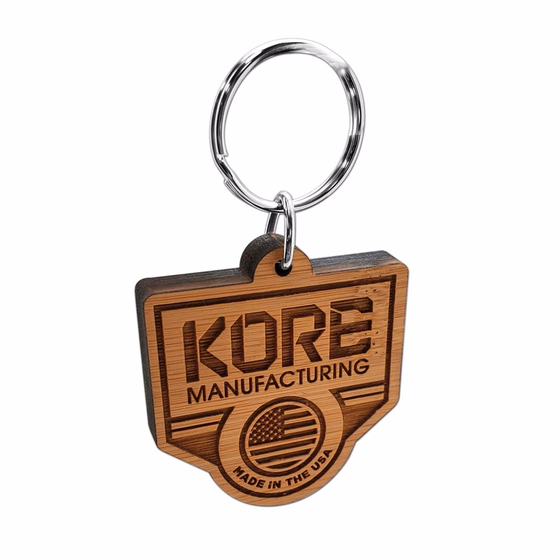 Custom Laser Etched Bamboo Keychain