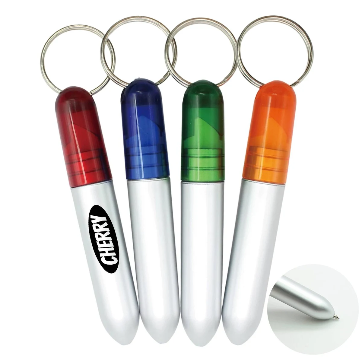 Plastic Twist Ballpoint Pen with Keychain 1