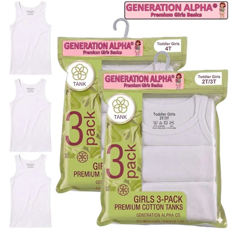Toddler Girls' Tank Tops - Size 2T-4T 3 Pack 1