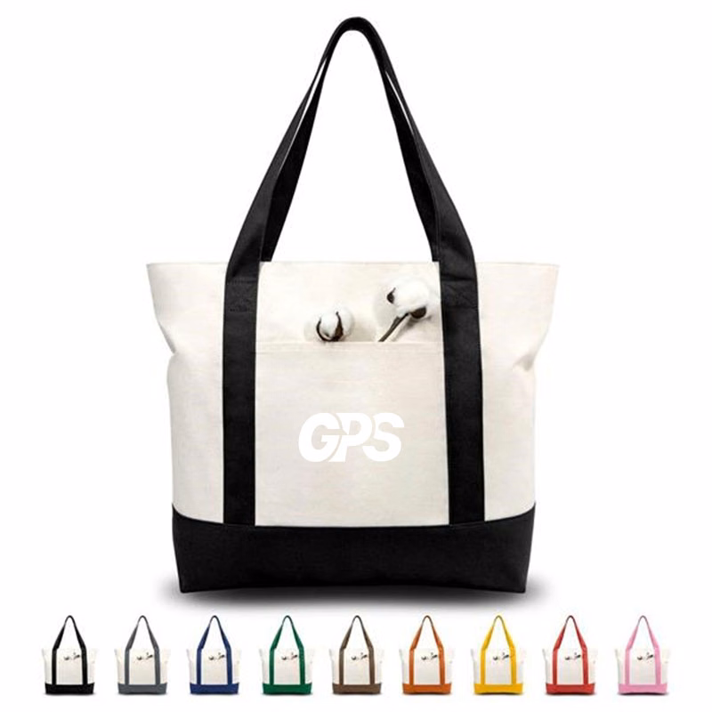 Initial Canvas Tote Bag