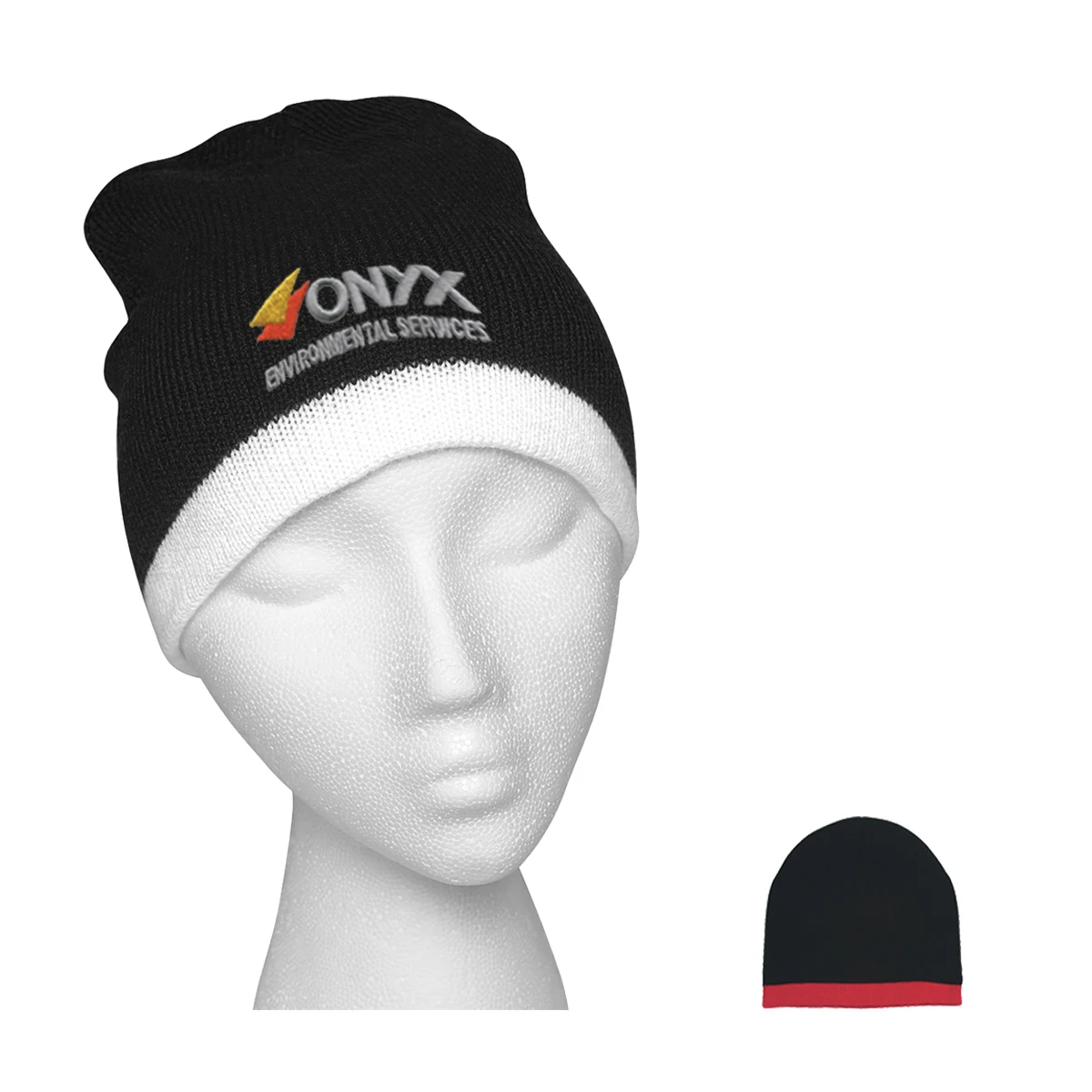 Knit Beanie With Stripe 1
