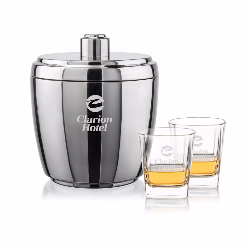Pescara Ice Bucket & Arcadia On-the-Rocks Set