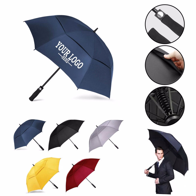 Golf Double Canopy Automatic Open Umbrella