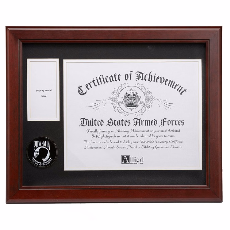 POW MIA Medallion 8-Inch by 10-Inch Certificate and Medal Frame