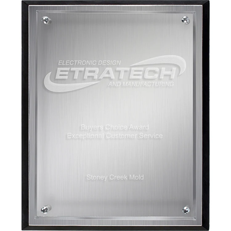 Alumo Tech Silver Rectangle Plaque (8"x 10"x 1") Laser Engraved 1