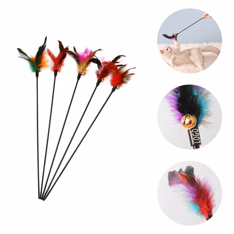 Teasing The Cat Stick With Logo For Pet, Travel, Camping