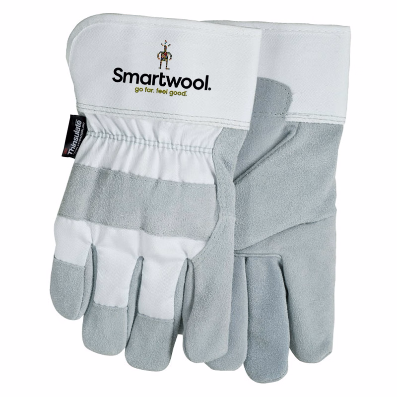 Waterproof White Suede Cowhide Leather Gloves with Oversized DTF