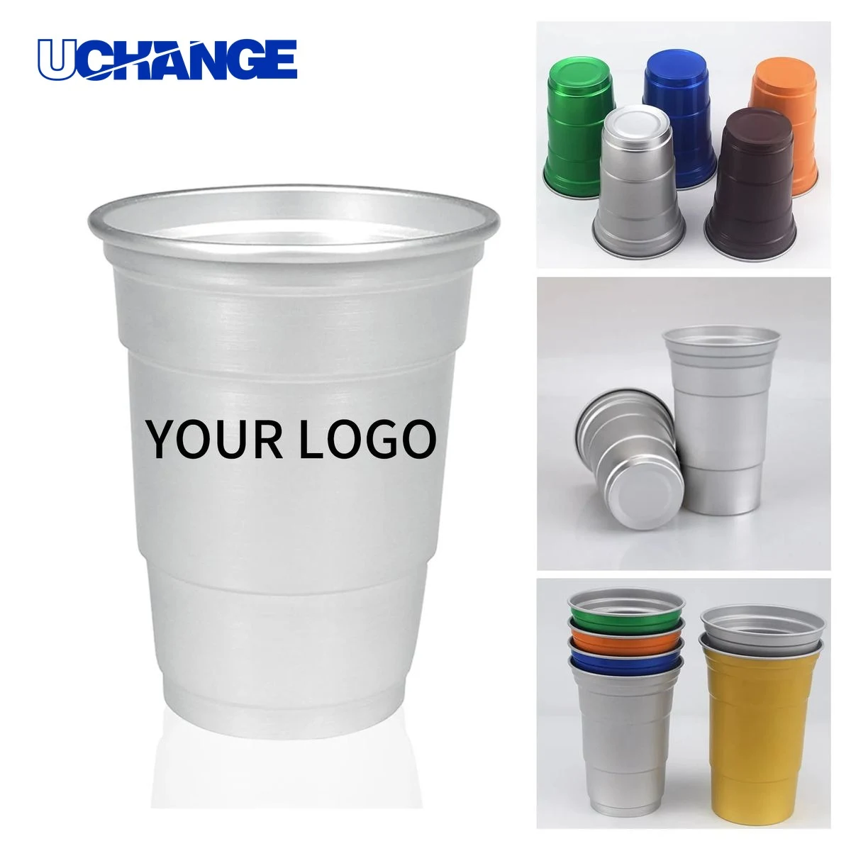 Aluminum Party Cup Drinkware 16oz Disposable Design 1