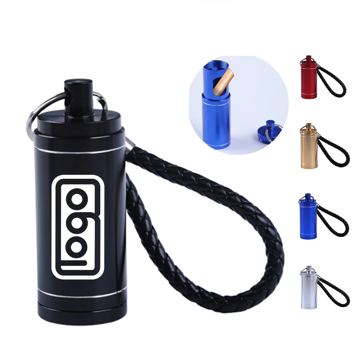 Portable Mini Metal Cylinder Ashtray Keychain 1