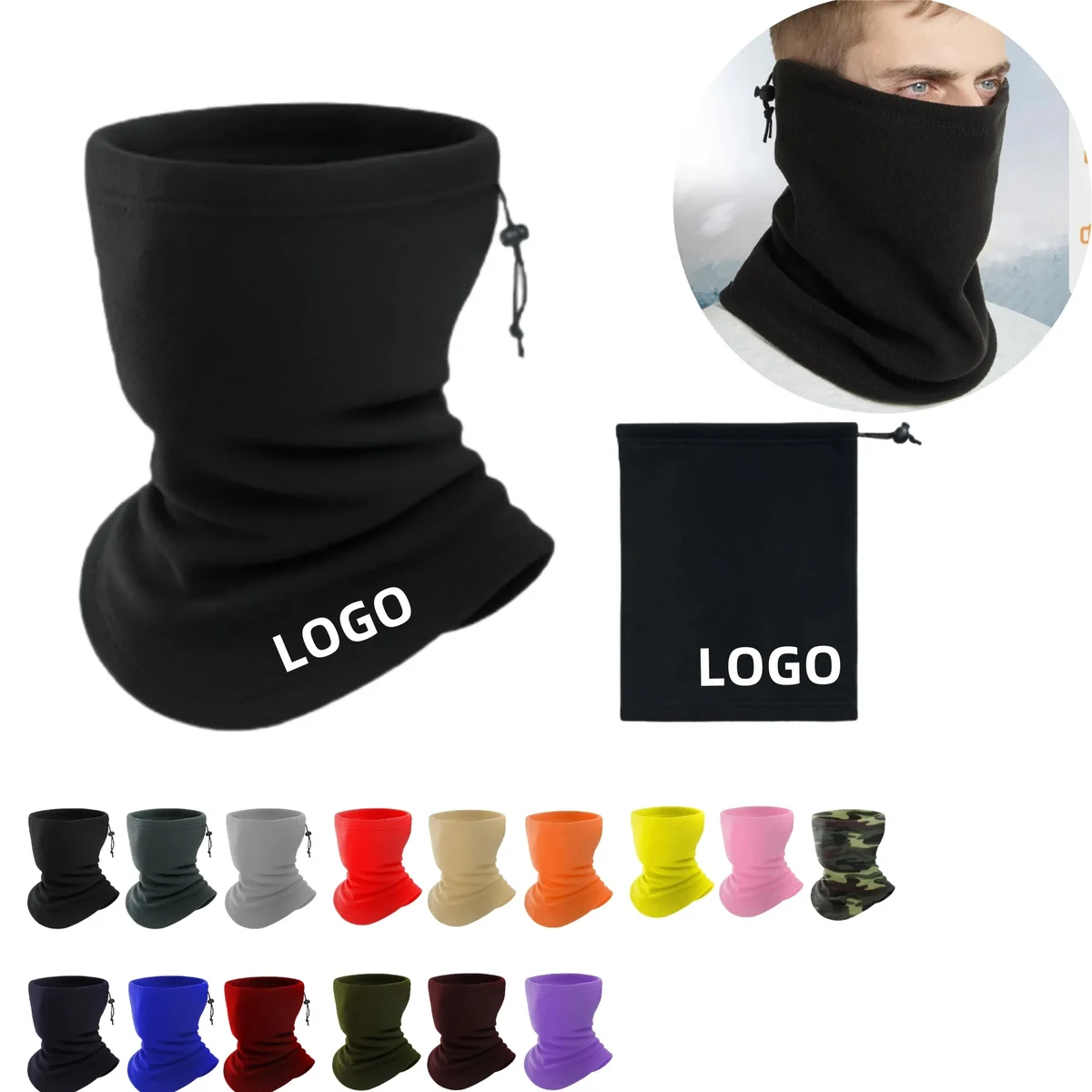 2 Layer Fleece Multifunctional Neck Gaiter Winter Balaclava 1