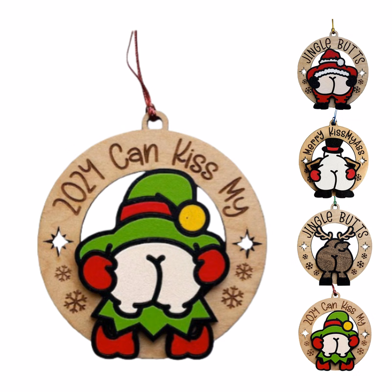 Rustic Wood Holiday Christmas Ornament