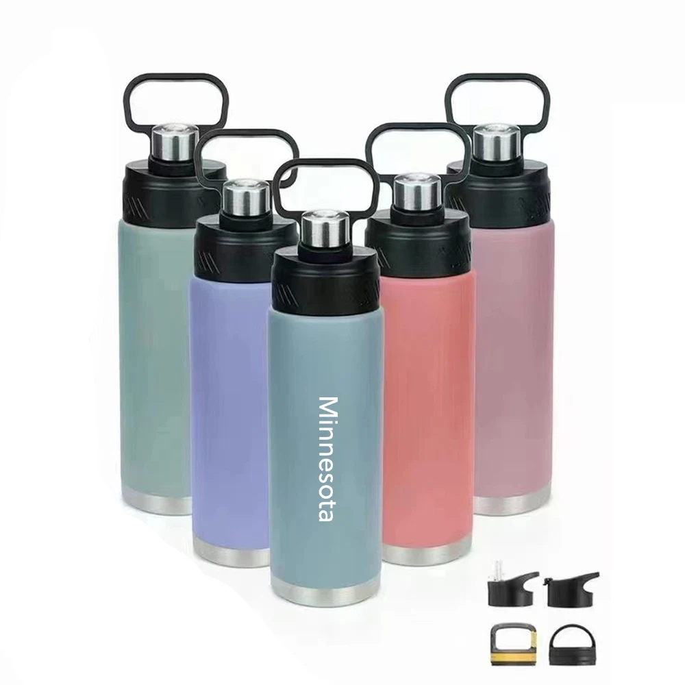 24 Oz. Vacuum Insulated Bottle w/ Handle, custom water bottle with logo imprint 1