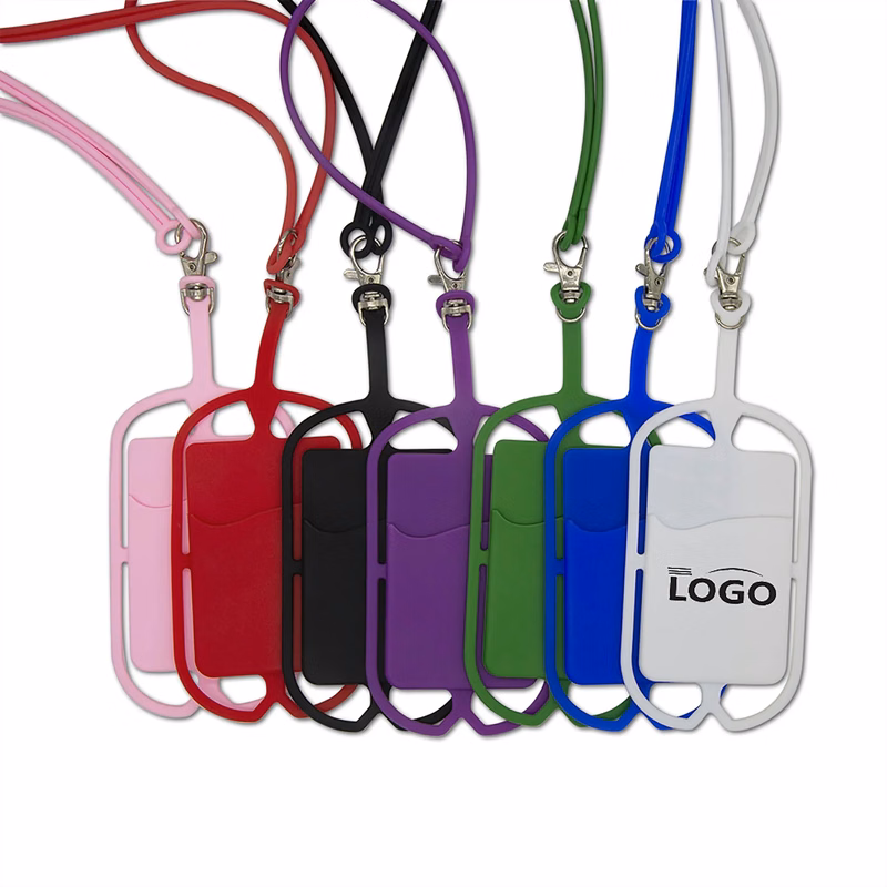 Silicone Phone Lanyard Card Sticker MOQ 100PCS