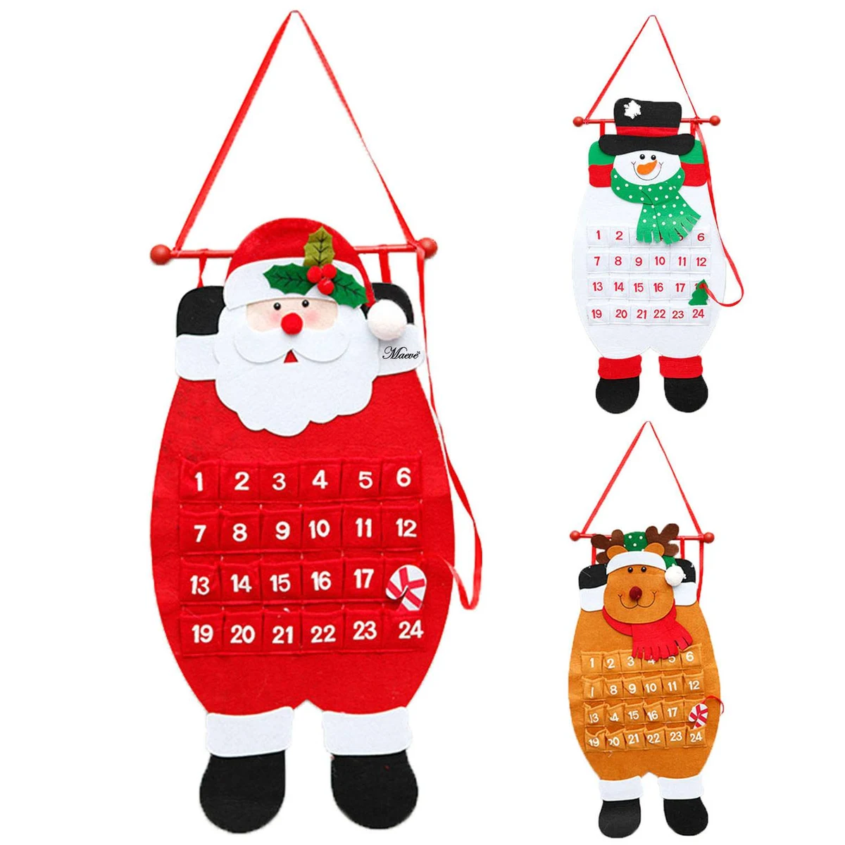 Felt Christmas Countdown Calendar Flag 1