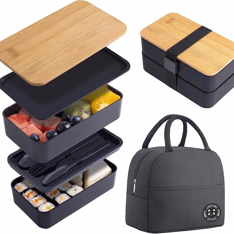 Custom Lunch Box with Bamboo Lid