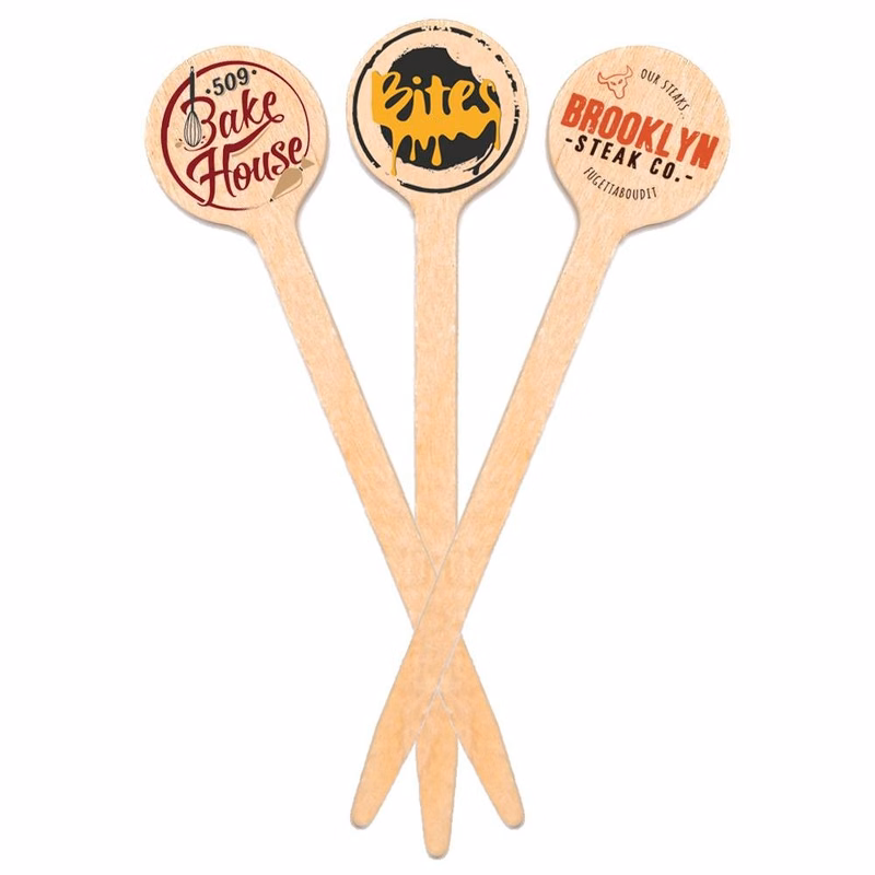 4 inch Custom Toothpicks - Round Top - Color Printing
