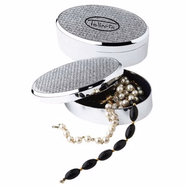 Glitter Stone Oval Shape Jewelry Box