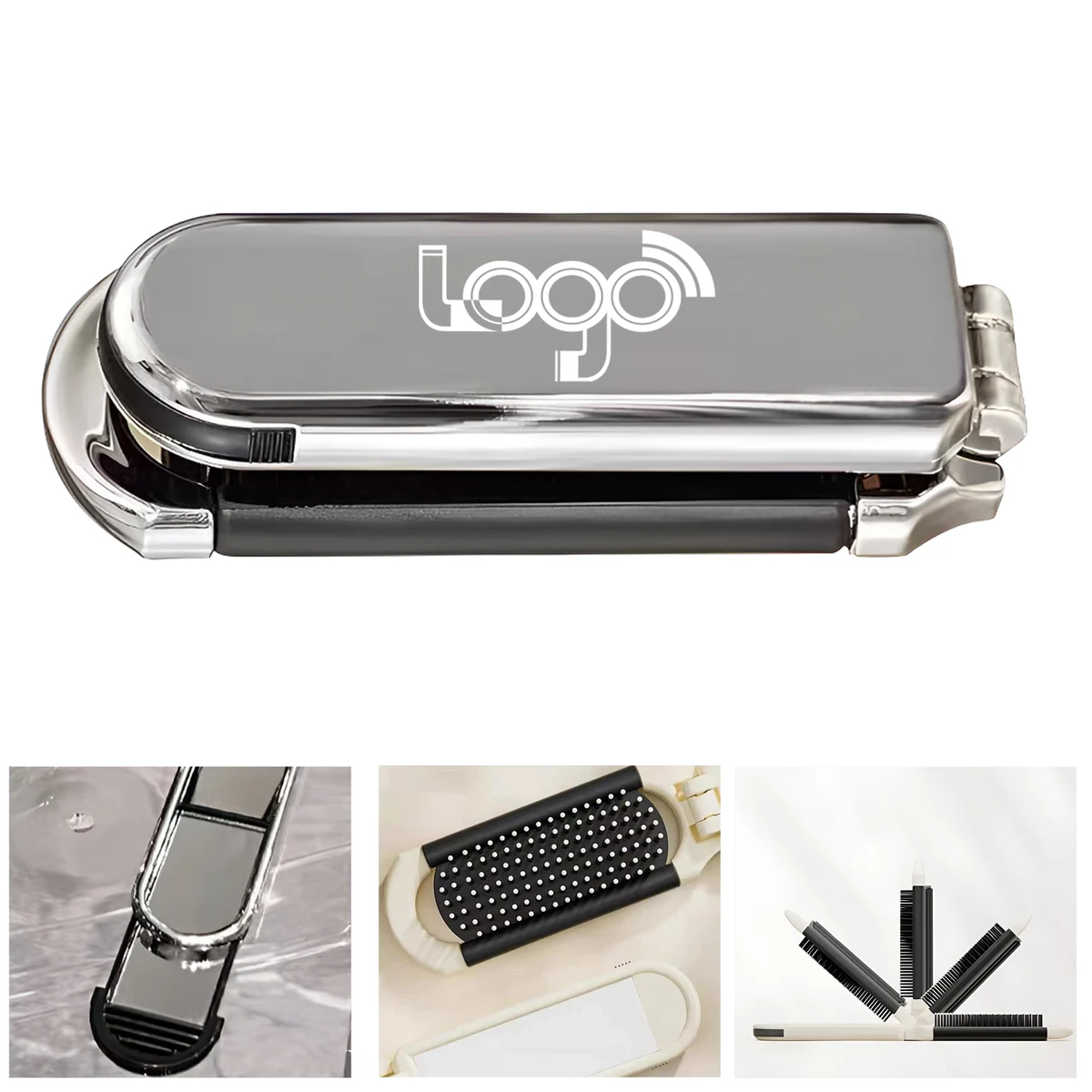Compact 2-in-1 Comb and Mirror with Ergonomic Design 1