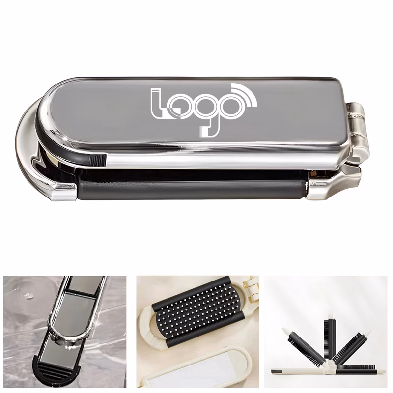 Compact 2-in-1 Comb and Mirror with Ergonomic Design