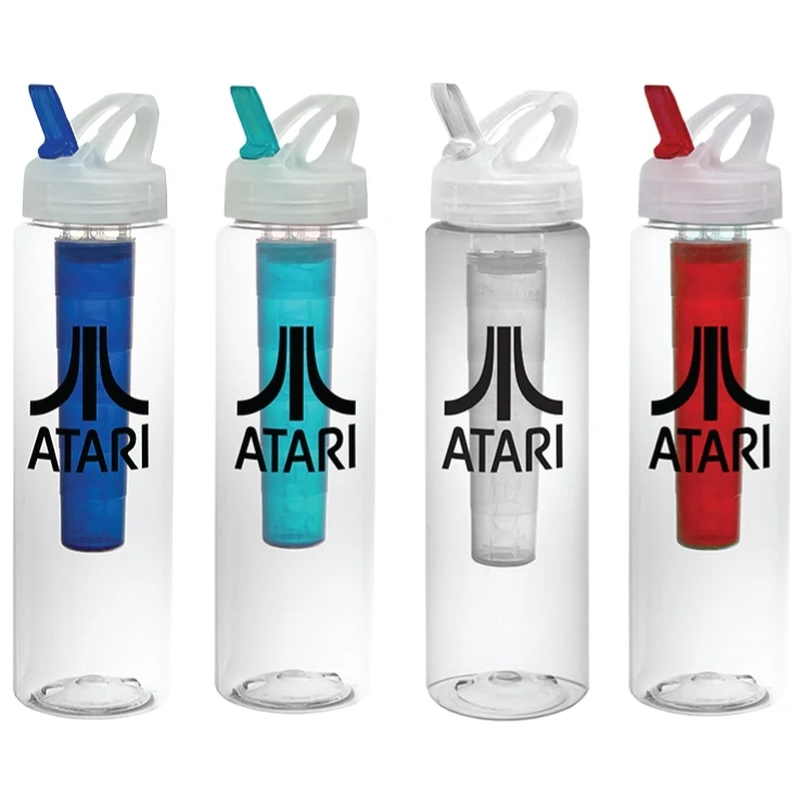 32 oz PET Sports Water Bottle with Ice Chill'r and Flip Top Lid 1