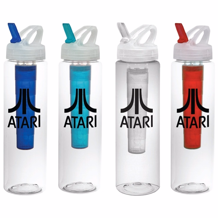 32 oz PET Sports Water Bottle with Ice Chill'r and Flip Top Lid