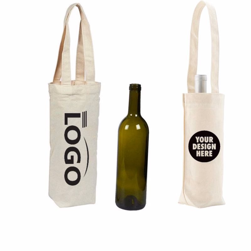 Elegant Sip Canvas Wine Tote