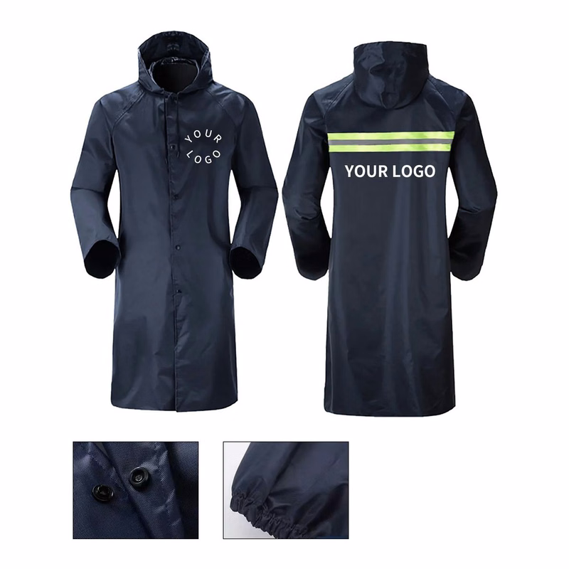 Black PVC Raincoat 51 Inch with Waterproof Protection