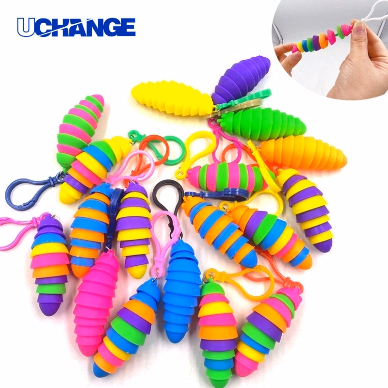 Articulated Stretch Caterpillar Toy Keychain Fidget for Stress Relief & Fun
