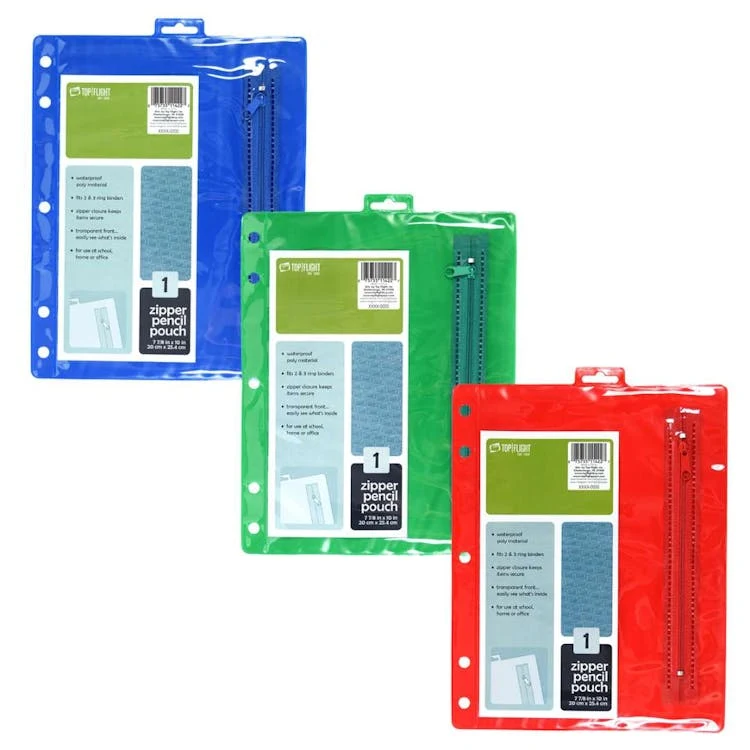 Zipper Poly Pencil Pouch Assorted 1