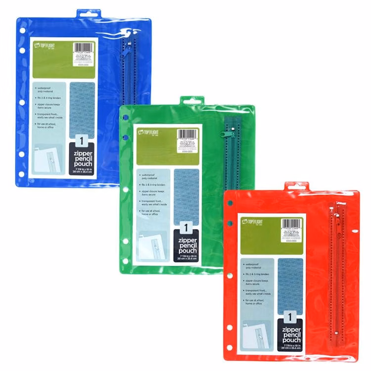 Zipper Poly Pencil Pouch Assorted