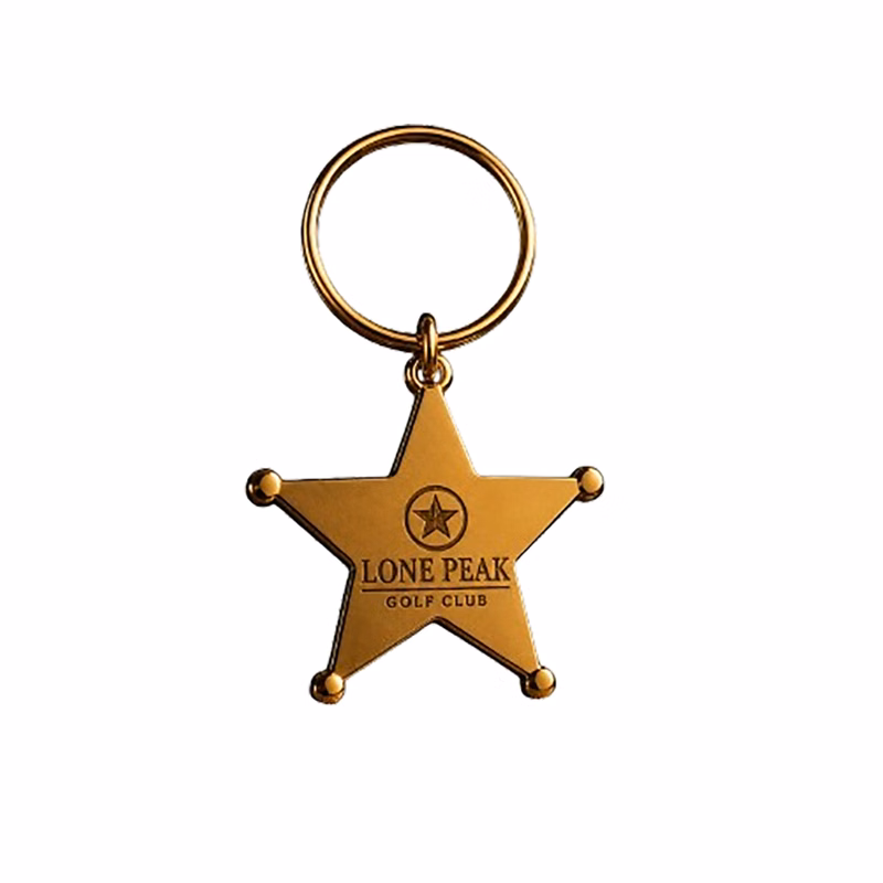 GOLD PLATED BRASS STAR KEYRING