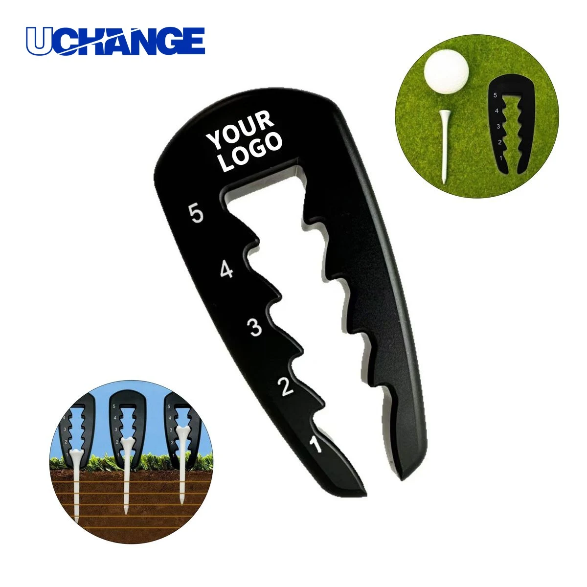 ABS Golf Tee Height Gauge 2.8 x 1.3 x 0.3 Inch 1