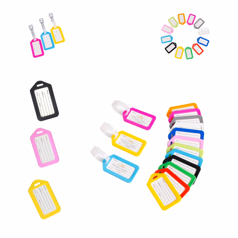 MOQ 100 Bright Color Plastic Luggage Tag for Easy Identification