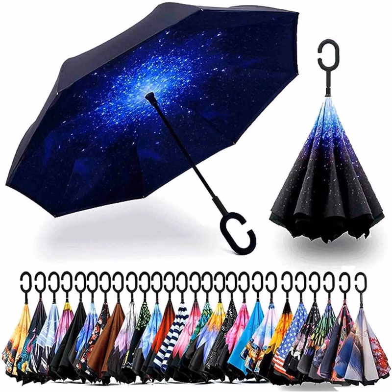 C-Shaped Handle Reverse Umbrella