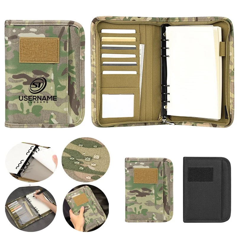 Tactical Zipper Refillable Padfolio Binder With Card Slot 1