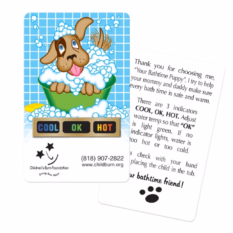 Puppy Tub Tester Temperature Card, Stock