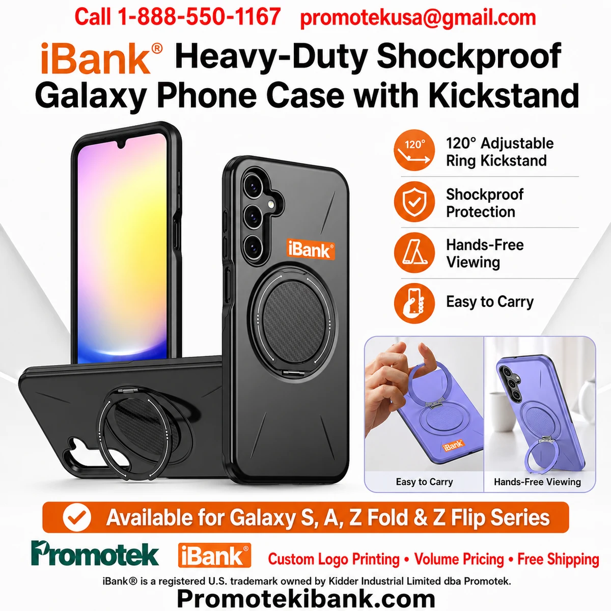iBank ® Shockproof Case compatible with Galaxy A17/A16/S26/S25/S29 1