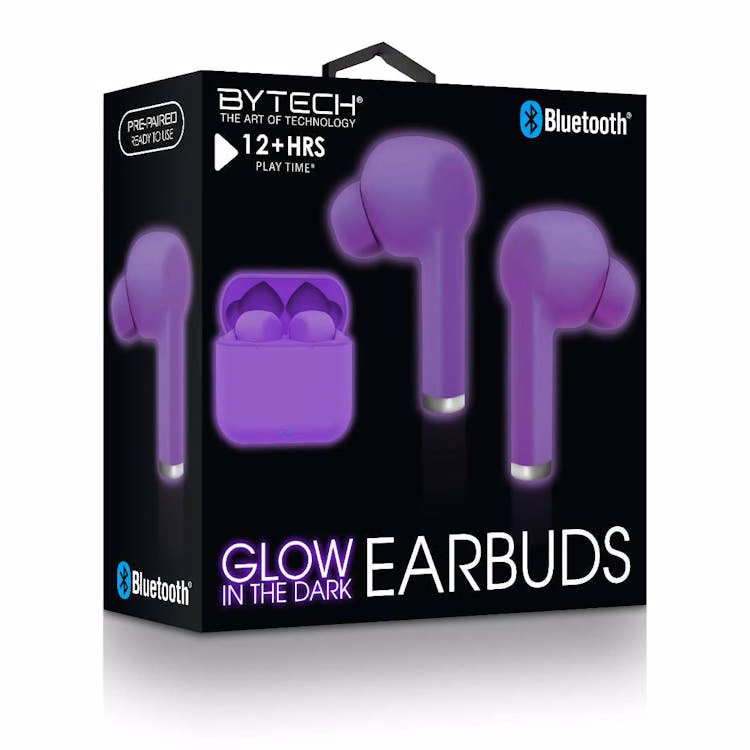 Glow In The Dark Wireless Earbuds - Assorted Colors