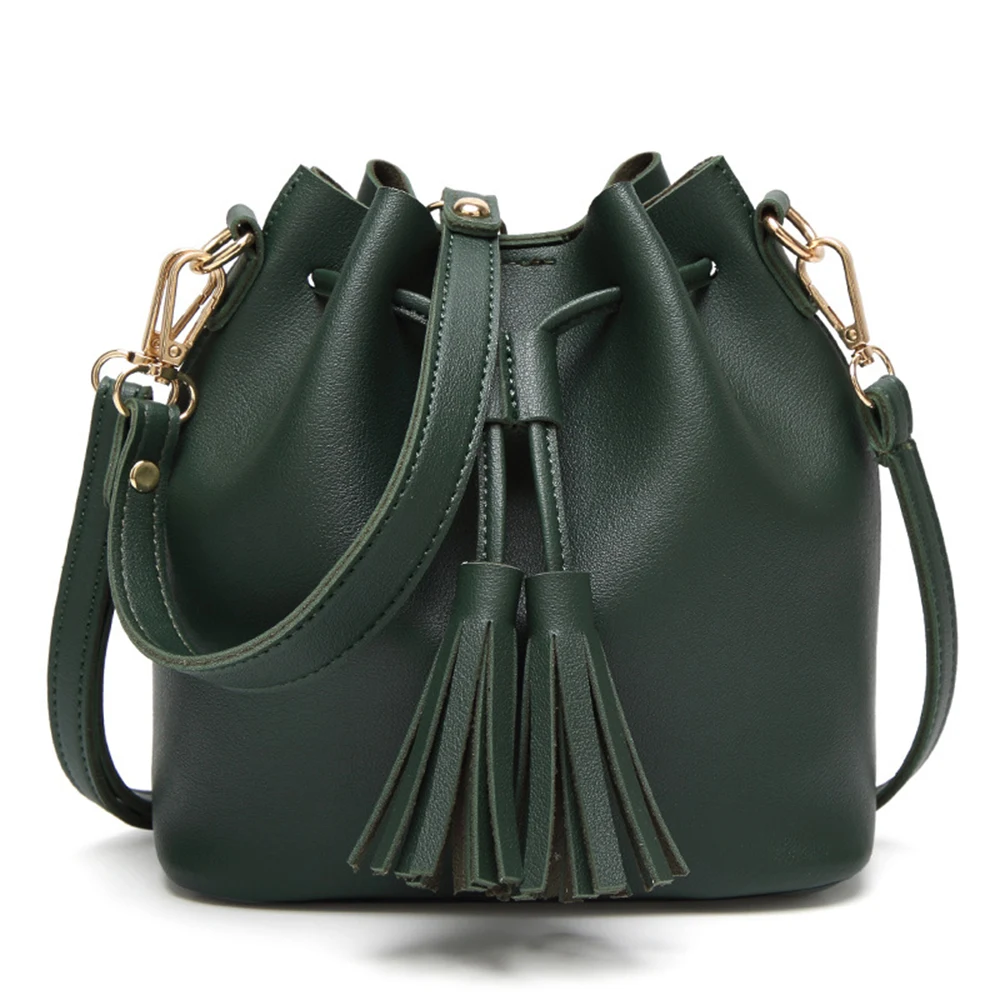 Leather tote bucket bag for women 1