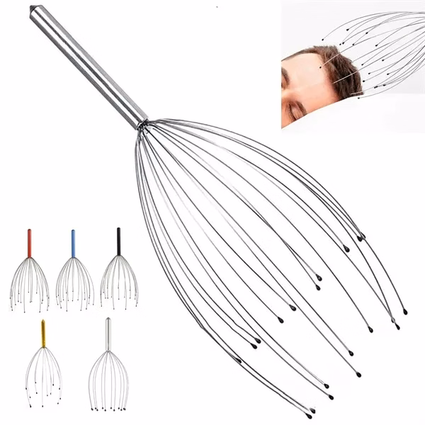 Custom Metal Scalp Massager with Ball-Tip Prongs — Stress Relief Wellness Giveaway
