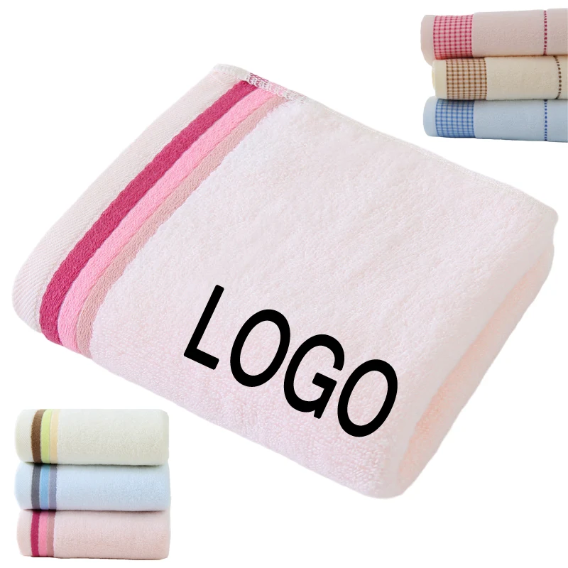 Custom Gift 100% Cotton Soft Striped Hand & Face Towel 1
