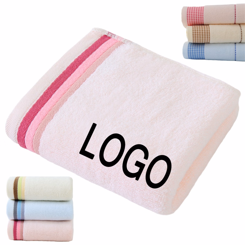 Custom Gift 100% Cotton Soft Striped Hand & Face Towel
