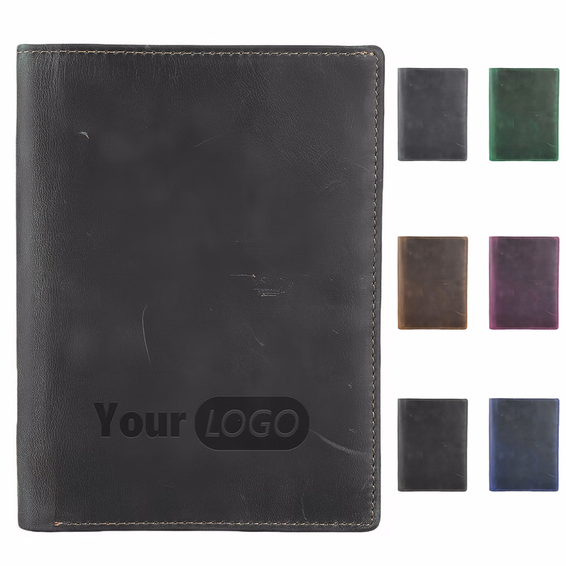 Cowhide Business Texture Retro Passport Clip