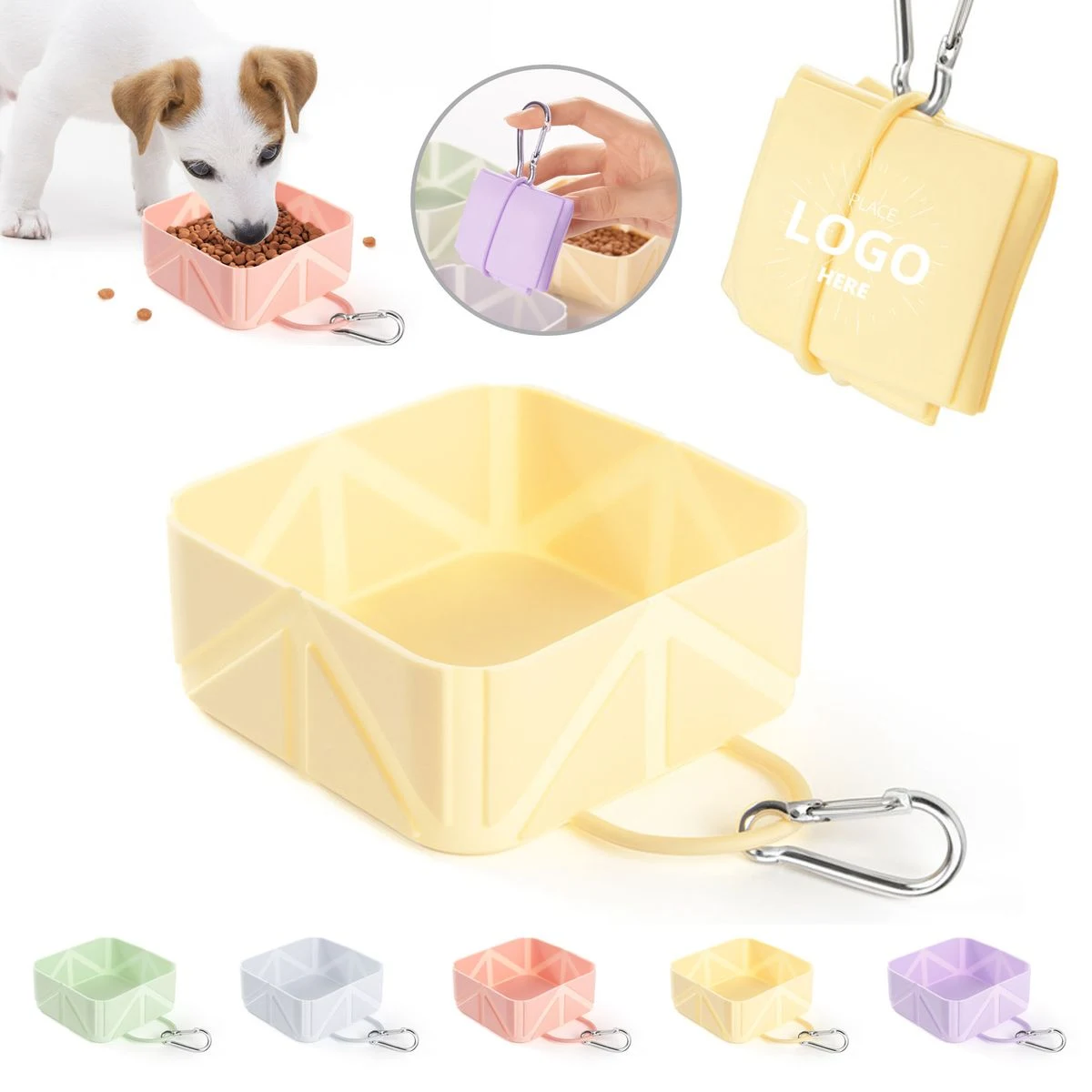 Pet Foldable Bowl With Carabiner 1