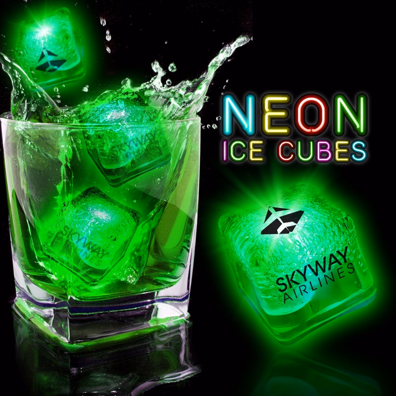 Neon Green Lited Ice Cubes(Pad Print)