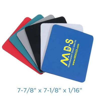 Fabric Mouse Pad w/Rubber Base - Rectangular (1/16" Thick) 1