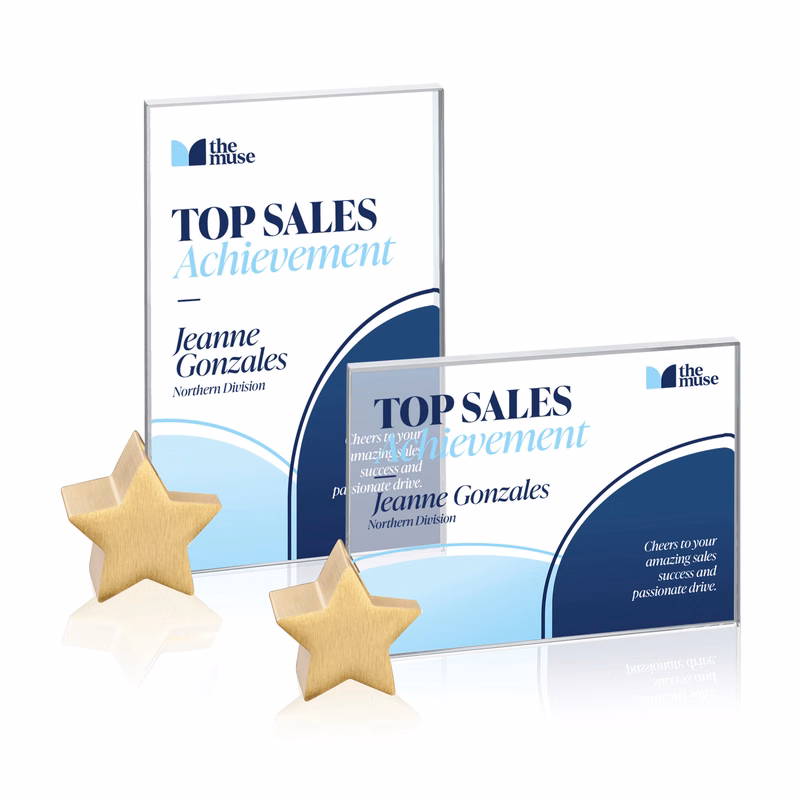 Bermuda VividPrint™ Award - Starfire/Gold Star