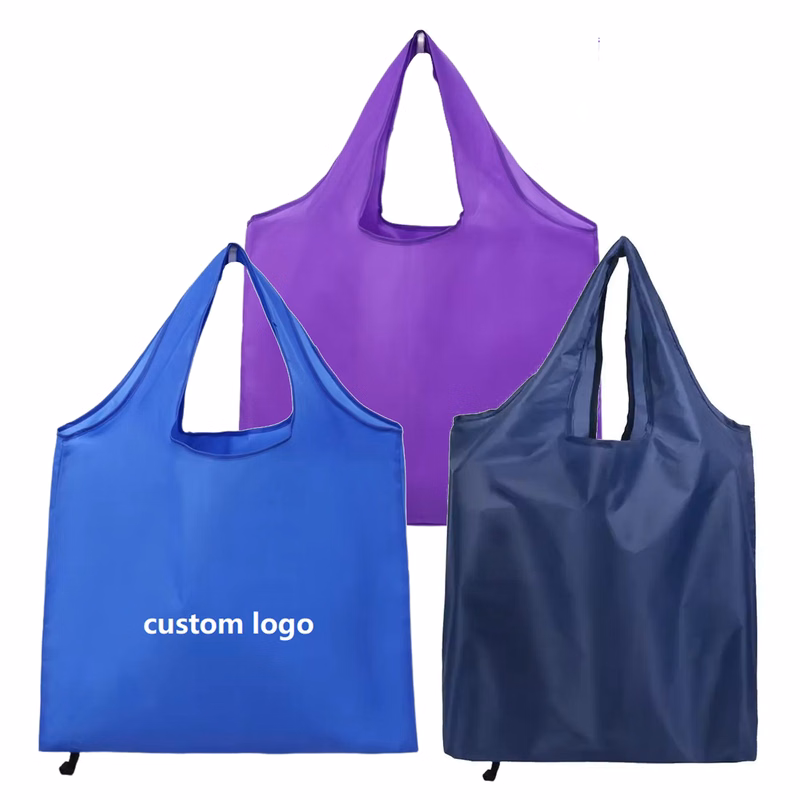 210T Foldable Polyester Tote Bag with Pouch